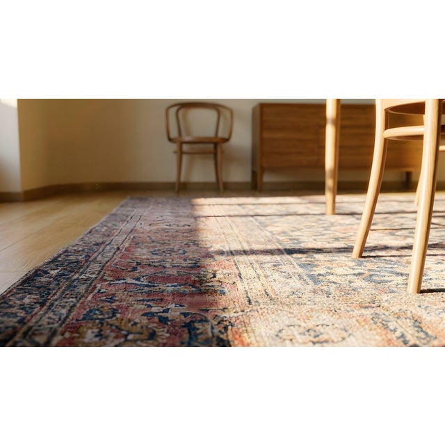 Charming Decorative Antique Persian Malayer Rug in a Floral Pattern With Gray Background For Sale - Image 12 of 14
