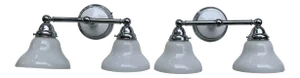 1990s Dual Light Chrome Sconces - Set of 2