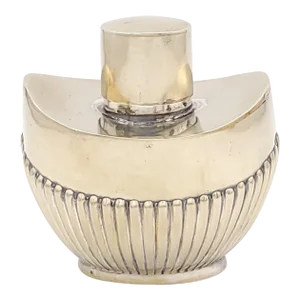 English Silver on Brass Oval Tea Caddy, 19th Century