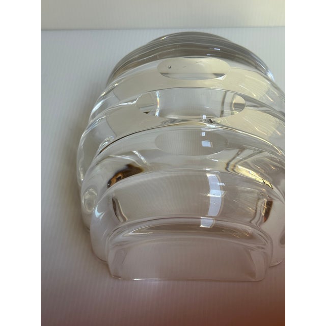 Goran Warf for Kosta Boda--Sculptural Swedish Art Glass Rimmed Bowl For Sale - Image 11 of 18