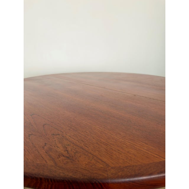 Wood Teak Round Extendable Dining Table, 1960s For Sale - Image 7 of 15