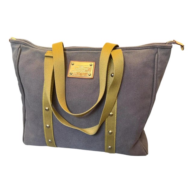 A 2006 Louis Vuitton Antigua Cabas Gm Brown Cotton Tote Bag For Sale