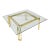 Mid-Century Modern Italian Lacquered Thin Line Brass Square Spacer Coffee Table For Sale
