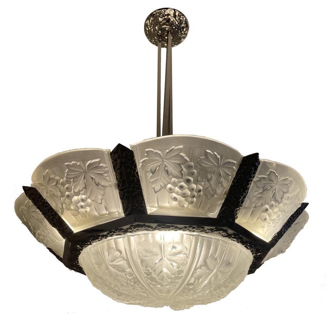 Art Deco Noverdy Ceiling Lamp, 1930 For Sale - Image 3 of 16