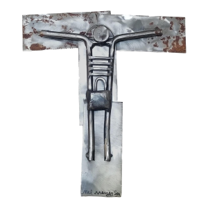 Vintage Brother Mel Meyer Steel Crucifix Steel Art Sculpture