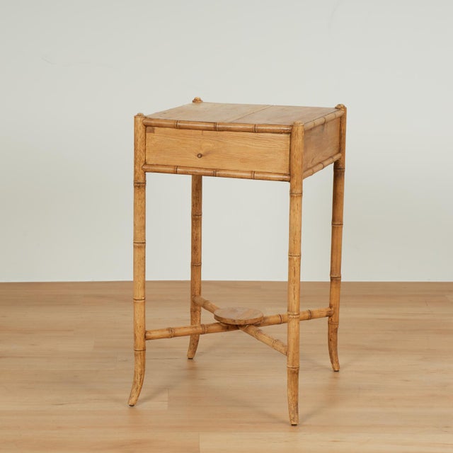Brown Pair of Antique English Pine Faux Bamboo Stands For Sale - Image 8 of 17