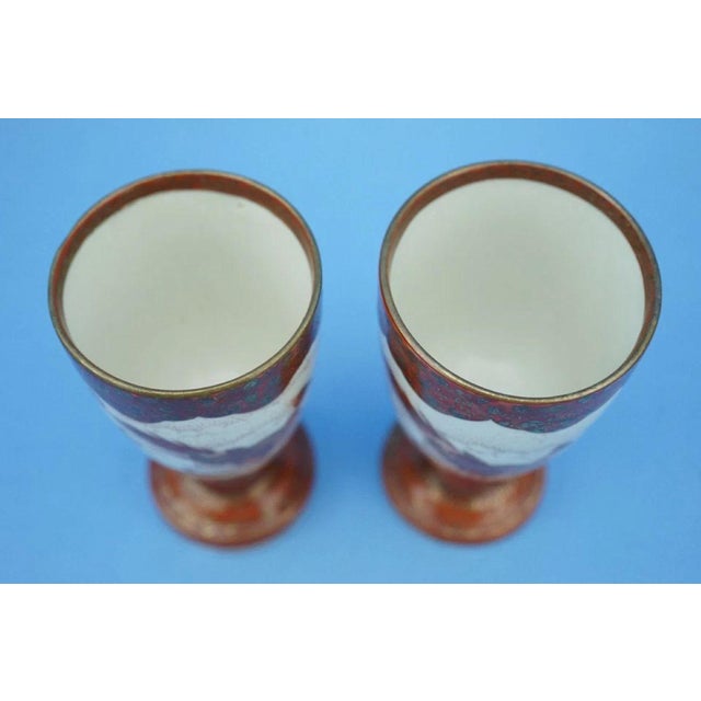 Ceramic 19th Century Meiji Bajazhai Porcelain Glasses by Miyaso Itto for Kutani Manufacture, Japan, Set of 2 For Sale - Image 7 of 18