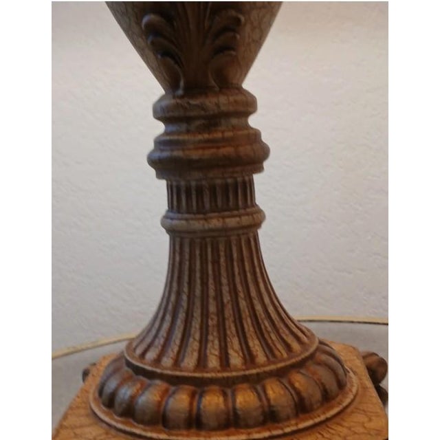 Vintage Neoclassical Ornate Urn Table Lamp Grecian Baroque Regency W Shade For Sale In San Diego - Image 6 of 16