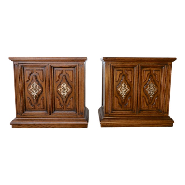 Unique Furniture Bolero II Collection 2817 | Walnut (Sandia) Finish Nightstands | Pair For Sale