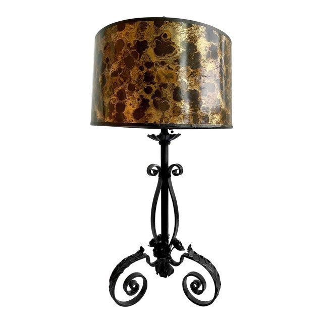 MidCentury Wrought Iron Table Lamp Chairish