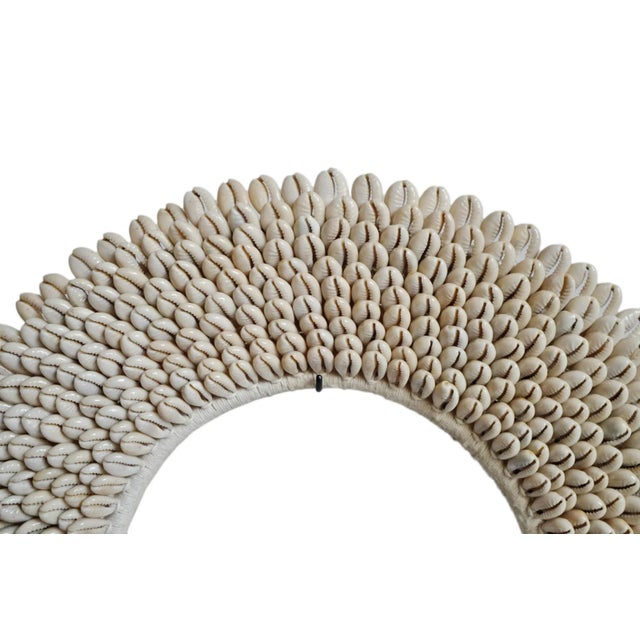 Vintage Coastal African Cowry Shell Ring on Stand For Sale - Image 4 of 5