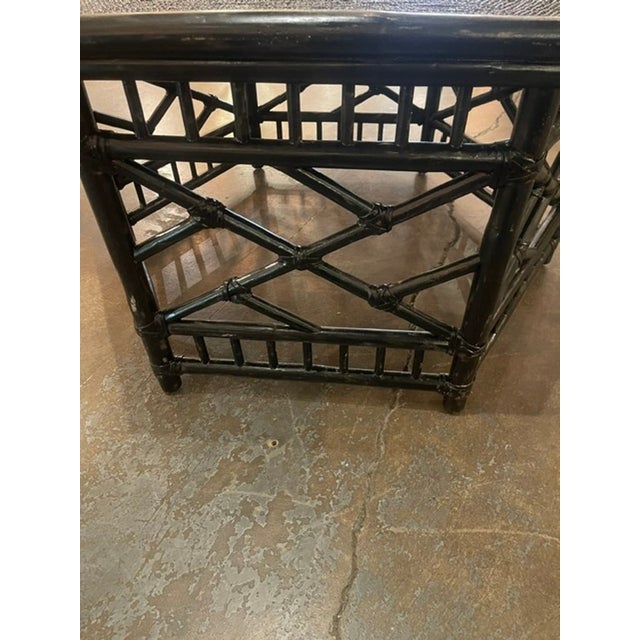 Vintage Italian Hexagonal Bamboo Low Table For Sale - Image 4 of 7