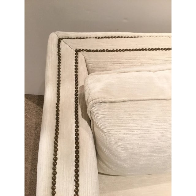 2010s Caracole Modern Off-White Ribbed Chenille Club Chair For Sale - Image 5 of 8