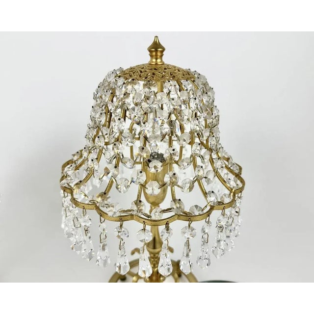 Table Lamps with Lead Crystal Shades, France, 1960s, Set of 2 For Sale - Image 6 of 11