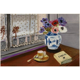 1924 Vintage French Still Life Art Print With Coffee and Flowers by Henri Matisse - 16" X 12" For Sale