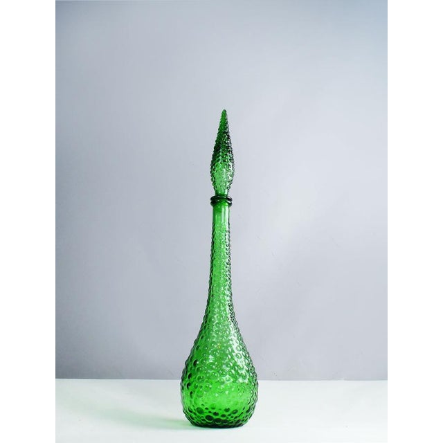Glass Mid-Century Modern Emerald Green Empoli Genie Bottle Decanter, 1960s For Sale - Image 7 of 14