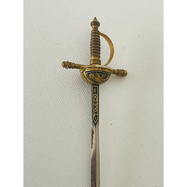 20 Th C C Toledo Spain Letter Opener Sword For Sale - Image 4 of 5