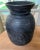 Black 1960s Rustic Black Hand Turned Wood Honey Pot/Vase For Sale - Image 8 of 13