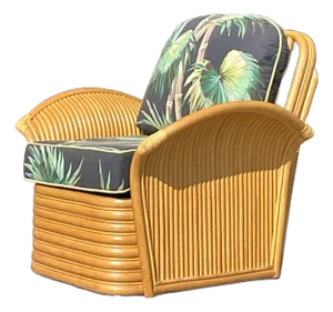 Vintage Coastal Palm Print Chair