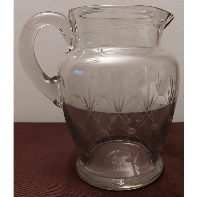 Antique Crystal and Cut Glass Pitcher, 1930s For Sale - Image 3 of 10