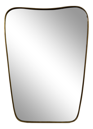 Italian Brass Wall Mirror, 1950s