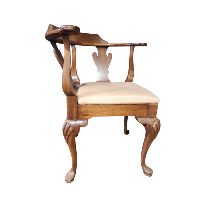 Queen Anne Vintage Statesville Chair Company Queen Anne Corner Chair For Sale - Image 3 of 5