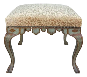 Panache for Michael Taylor Cut Velvet Upholstered Bench Ottoman