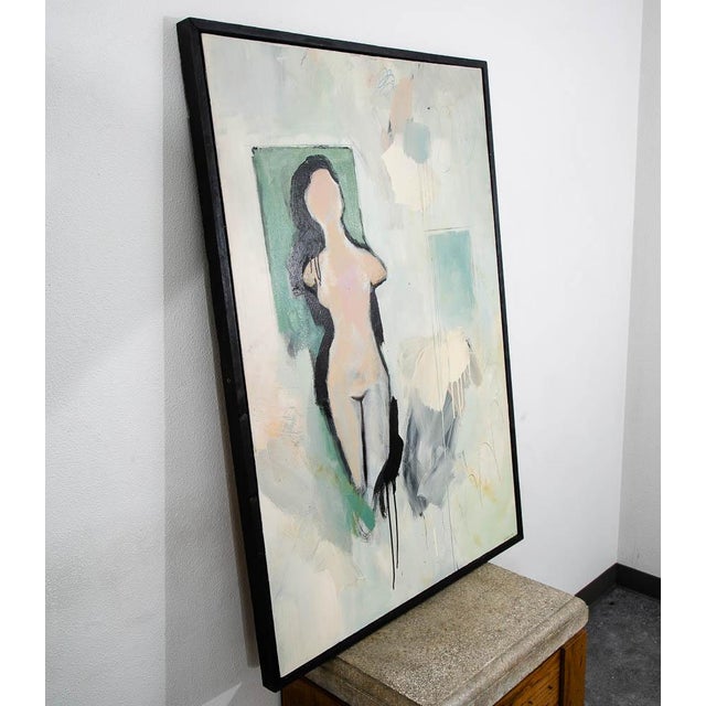Mid-Century Modern Mid Century Modern Painting Female Form Abstract Signed Large 35x51 Woman XL For Sale - Image 3 of 12