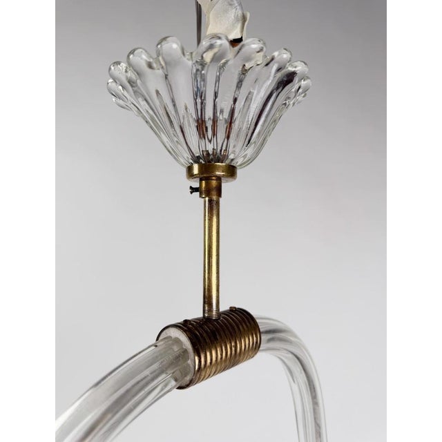 Italian Art Deco Murano Glass and Brass Pendant in the style of Seguso, 1930s For Sale - Image 10 of 18