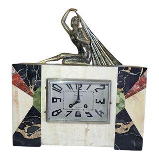 Late 19th Century Japy Freres Art Deco Marble Mantel Clock For Sale