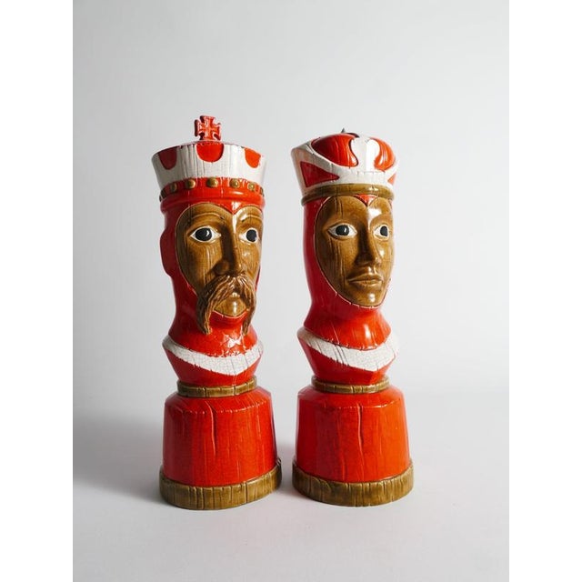 Italian Ceramic King and Queen Chess Piece Sculptures by Bitossi, 1960s, Set of 2 For Sale - Image 10 of 18
