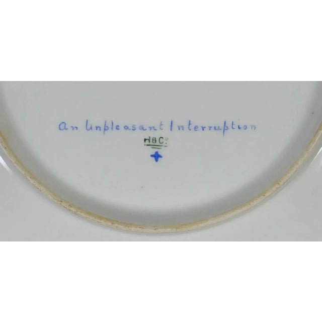 Vintage Blue and White Plate With Elves, Elf With Bee For Sale - Image 4 of 6