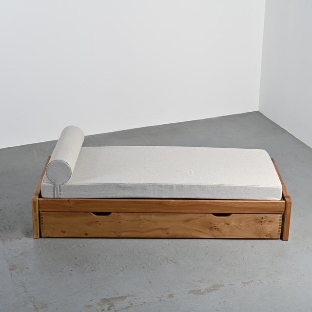 Bed made around 1970 by Ateliers Réunis de Basse-Normandie (ATENOR) as part of a production line intended for residential...
