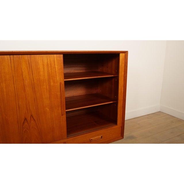 Vintage Danish Highboard in Teak with Light Inside For Sale - Image 12 of 18