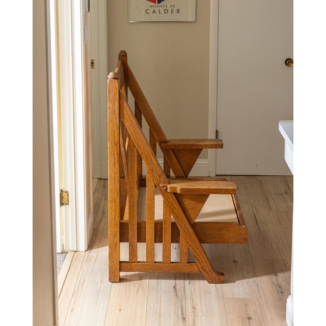 Antique Arts & Crafts Mission Quarter-Sawn Oak High-Back Lounge Chair For Sale - Image 10 of 16