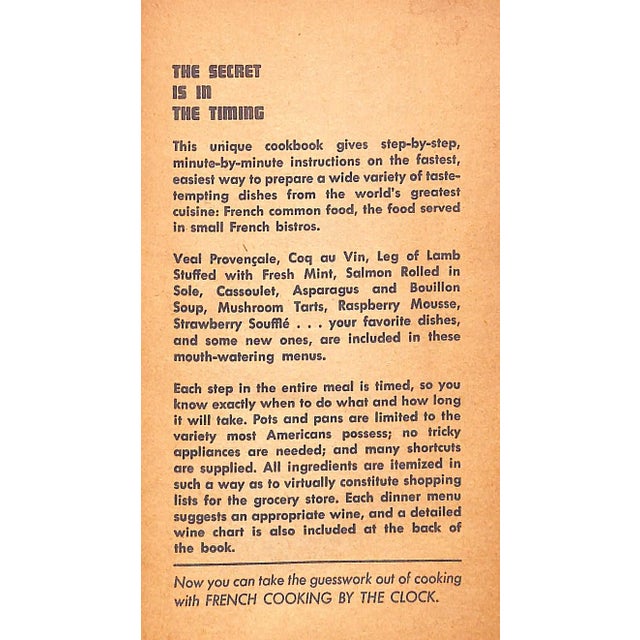 Traditional "French Cooking by the Clock" 1965 Rayner, William and Chesbrough For Sale - Image 3 of 7