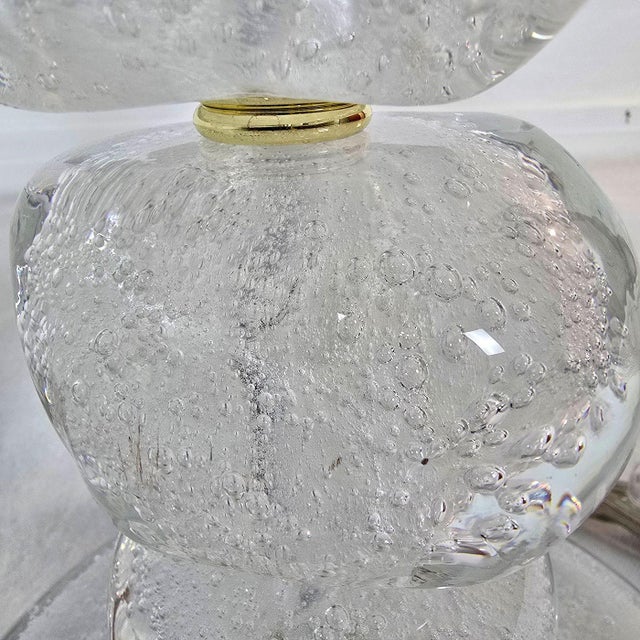 1990s Pair of Pebble Murano Glass Table Lamps, Mid Century For Sale - Image 10 of 12