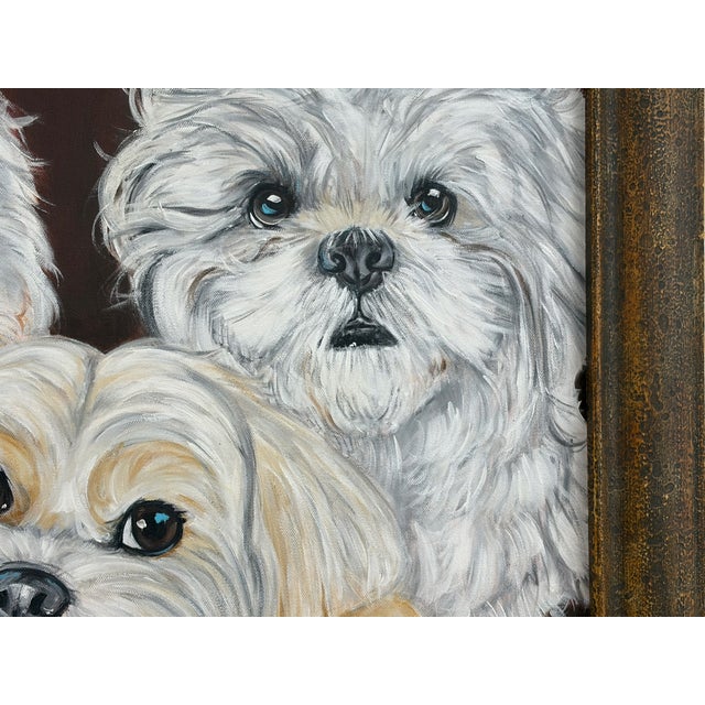Ashley Beech Reid Framed Dog Portrait Painting For Sale - Image 9 of 12