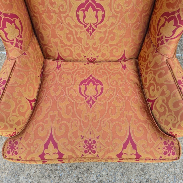 Late 20th Century Late 20th Century Kittinger Colonial Williamsburg Mahogany Wing Back Chair Cw-44 For Sale - Image 5 of 15