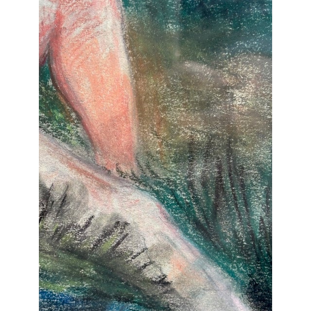 1960s Vintage Mid-Century Pastel Nude on Paper Circa 1960s – Newly Framed For Sale - Image 5 of 5