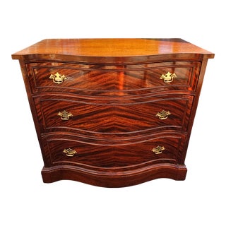 Vintage Serpentine Front Chest of Drawers For Sale