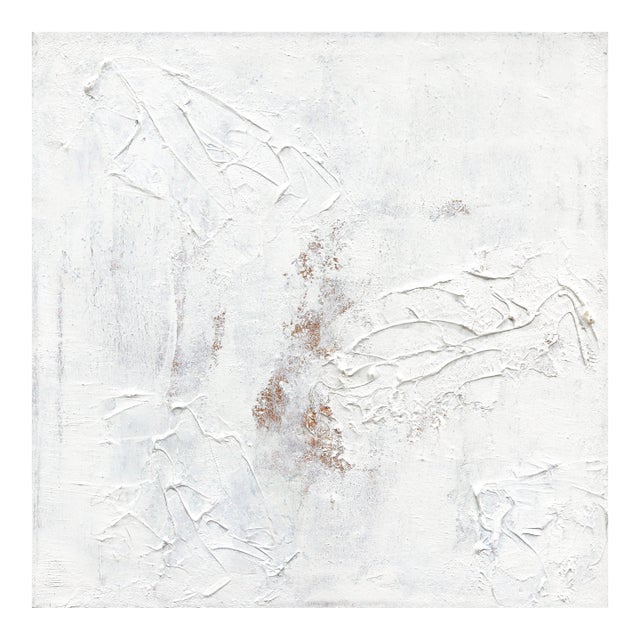 White Textural Layered Painting - Rebel - Abstract Minimalist Painting Original Artwork by Le BohemianMuse For Sale