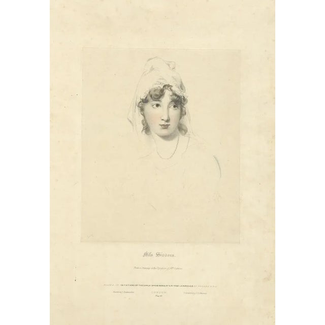 Early 19th Century R.J. Lane A.R.A., Chalk Style Portrait of Miss Siddons, 1830, Print For Sale - Image 5 of 10