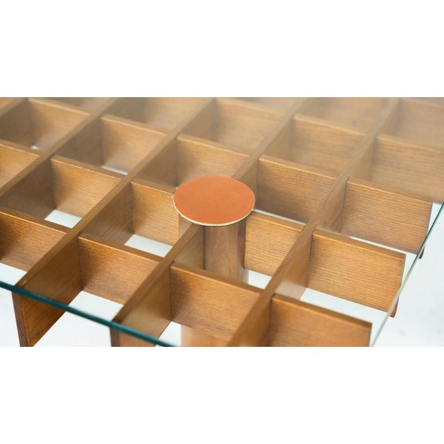 1970s Mid-Century Wood and Glass Coffee Table in the style of Gianfranco Frattini, 1970 For Sale - Image 5 of 11