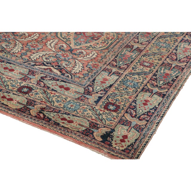 Oversized Antique Kerman Lavar Rug in Red With Floral Patterns | Rug & Kilim For Sale In New York - Image 6 of 7