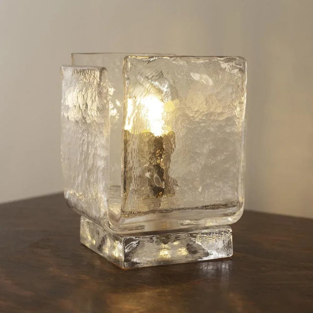 Table Lamp in Clear Murano Glass For Sale - Image 4 of 15