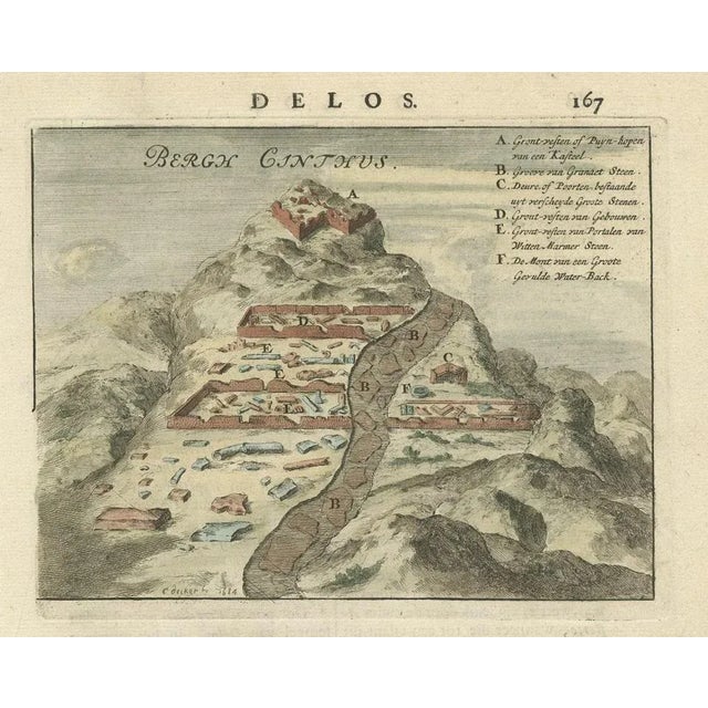 Original Illustration of Mount Cinthus on the Isle of Delos, Greece, 1688, Print For Sale - Image 3 of 7