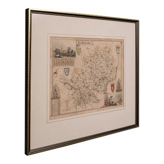 1850's Antique Lithography Map Hertfordshire For Sale