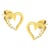 Contemporary 14K Yellow Gold 1/8 Cttw Diamond Journey Heart Hoop Earrings, A Pair For Sale - Image 3 of 6