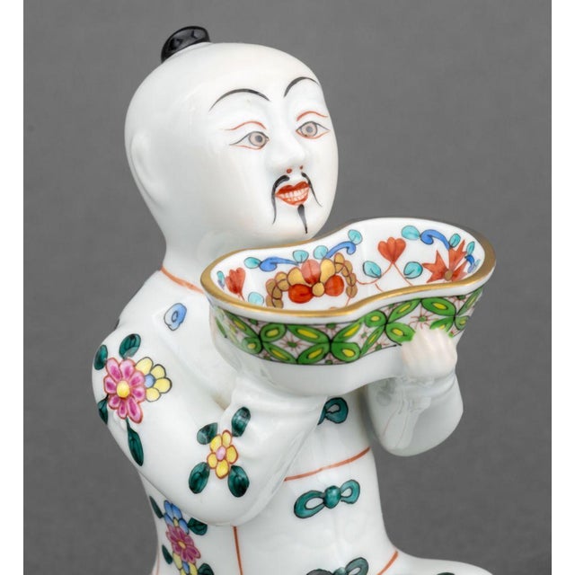 Herend Mid 20th Century Herend Painted Porcelain Figural Open Salts - Set of 4 For Sale - Image 4 of 10